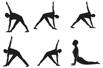 outline person stretching silhouette vector