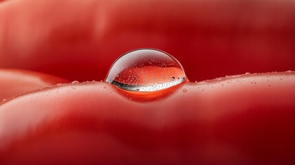 Organic bell pepper a healthy vegetable delight in nature&rsquo;s freshness captivating close-up of water droplet