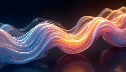 Colorful Abstract Glowing Background with Flowing Lines and Dynamic Waves