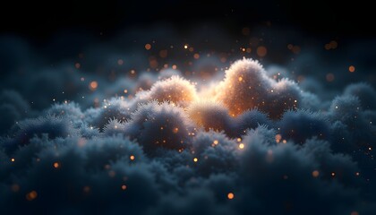 Mystical light textures of deep space nebula