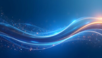 Abstract Blue Wave Flow Background