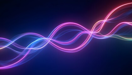 Dynamic neon lines glow with abstract color and fractal light waves