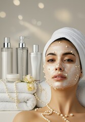 young woman with facial mask