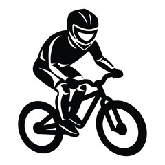 Obraz premium silhouette of a man riding bicycle