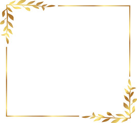frame with yellow leaves Gold floral frame