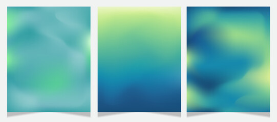 Naklejka premium blue gradient studio room, abstract background pattern, walls and floor reflect neon lights, dark tones and feel speed of digital technology connected blue-green background.