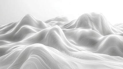 Obraz premium Abstract White Waves in Soft Light, Gentle Curves and Fluid Patterns resembling a Serene Landscape
