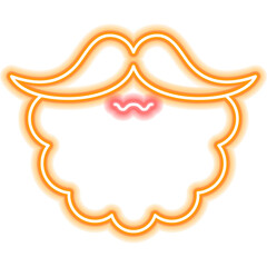 Irish Man Beard Neon Icon. Illustration of Happy Saint Patrick's Day. Clover Leaf Lucky Ireland Holiday. Fathers Day Face.