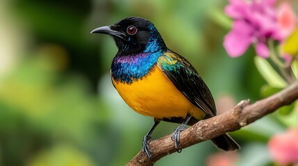 close up of bird is sitting on the bench in the nature, bird in the nature