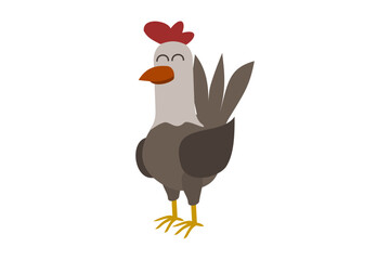 Colorful rooster vector illustration. Bright farm animal artwork for kids, agriculture branding, and posters
