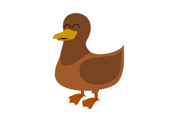 Cute duck vector illustration. Colorful cartoon bird drawing for children’s books, posters, and nursery designs