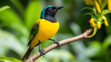 close up of bird is sitting on the bench in the nature, bird in the nature