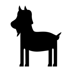 Goat silhouette vector. Black and white goat shape for agriculture branding, dairy farm logos, and home decor