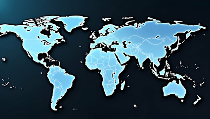 Double Exposure Global World Map: Business Financial Stock Market Trading Background with Empty Space for Customization - Perfect for Financial Concepts and Marketing