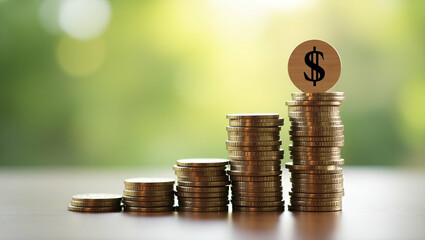 Flat stock S and P 500 Index fund symbol on wooden cubes stack coins symbolizing S and P 500 Index changing trend goes up instead of down Business S and P 500 concept concept as S&P 500 Index fund sym