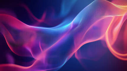 Obraz premium Futuristic Digital Design: Abstract Background with Soft Gradients, Neon Strokes and Minimalist Atmosphere that Conveys Energy and Technological Innovation – Generative AI