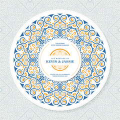 gradient retro wedding invitation template © Zein Republic Studio