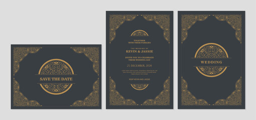 Elegant classic wedding invitation card