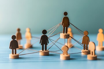 Obraz premium Organizational structure concept. Teamwork organization and business workflow process management for Information on hierarchical structure of departments in business