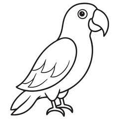 Fototapeta premium Simple Parrot Coloring Page