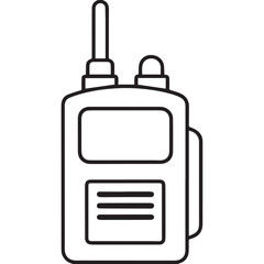 Obraz premium Walkie Talkie Line Art Simple Communication Device Outline