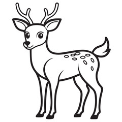 Obraz premium Cute Deer Coloring Page For Kids