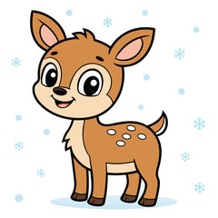 Festive Deer in a Snowy Wonderland Charming Winter Art