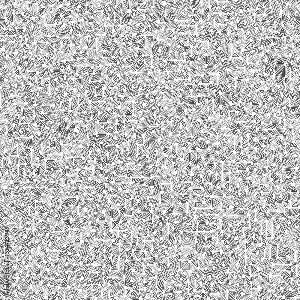 Poster minimalistic triangles background. tiny shape size. multiple repeated inner triangles. mono-tone col