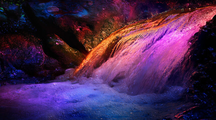 Surreal Abstract Nature Scene: Composition of Lights, Colors and Textures that Create a Mystical and Dreamy Environment for Use in Artistic and Environmental Projects &ndash; Generative AI