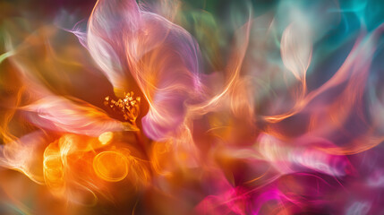 Surreal Abstract Nature Scene: Composition of Lights, Colors and Textures that Create a Mystical and Dreamy Environment for Use in Artistic and Environmental Projects &ndash; Generative AI