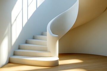 Naklejka premium Stunning Spiral Staircase Design in Modern Home