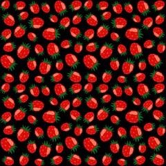 summer seamless pattern with strawberries