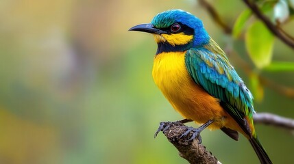 Obraz premium close up of bird is sitting on the bench in the nature, bird in the nature