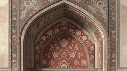 Obraz premium Intricate Floral Design in an Archway of Historic Architecture with Ornate Patterns