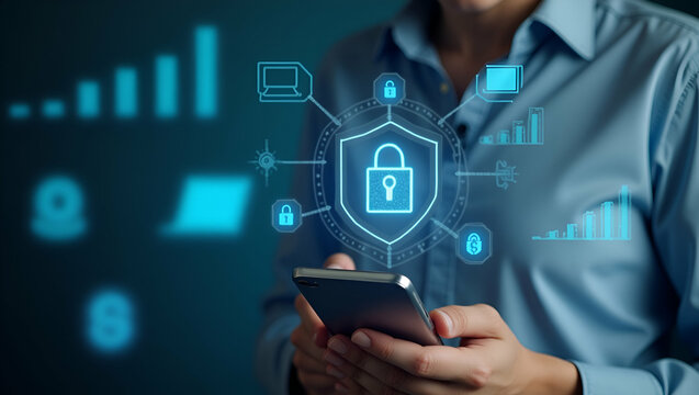 Flat Take unknown caller phone call uncertain identity check raises security concern underscores caller ID verification approach digital environment concept as Person answers suspicious phone number p