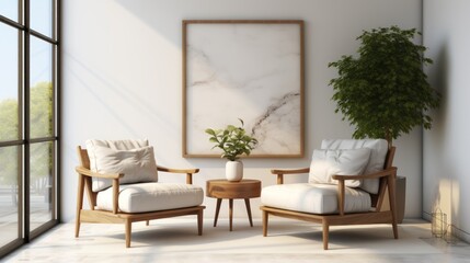 Living Room. Cozy Living Room Interior. Comfortable and Stylish Design with Soft Furnishings and Relaxing Ambiance, Home Decor Concept with Copy Space. Real Estate Concept. Hotel Concept