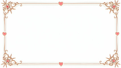 Flat Hand drawn sketched line border wedding art vector illustration celebrating marriage and romantic themes concept as Hand drawn sketched line border with wedding art vector illustration celebratin