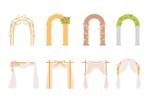 Beige Elegant Wedding Entrance Arch Decoration Set