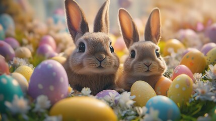 A creative team planning brand positioning strategies while referencing Easter-themed campaign visuals