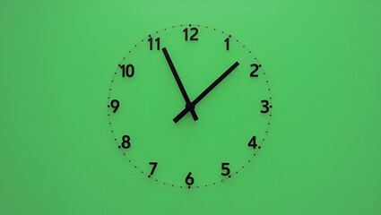 Flat Wall clock (green screen). concept as Wall clock green screen illustrating modern timepiece design versatile background usage creative projects. in  Simple flat cute vector illustration of  smart
