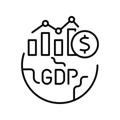 nominal GDP line icon for digital and print projects.