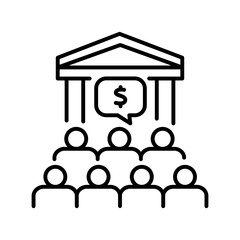 fiscal policy line icon for digital and print projects.