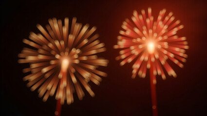 Fototapeta premium Vintage fireworks with bokeh effect create a New Year Eve abstract holiday background offering space for festive text. concept as Highlights celebratory visuals with retro charm perfect for festive an