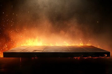 Obraz premium Product podium in flames