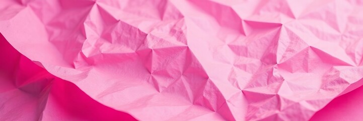 Fototapeta premium Close-up of creased pink tissue paper for artistic crafts and scrapbooking, creative, wrinkled, decoration