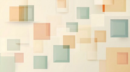 An abstract composition of overlapping and layered geometric square shapes