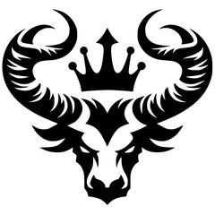 Elegant demon king logo silhouette