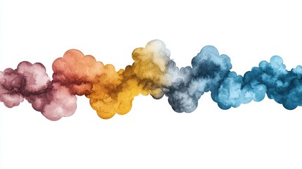Vibrant smoke waves in various colors create a striking visual effect, perfect for artistic and creative projects.