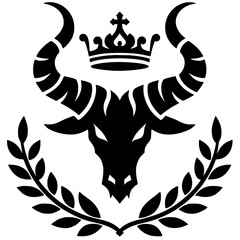 Elegant demon king logo silhouette