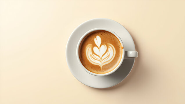 Delightful Flat Hot Cappuccino Coffee in a Light Brown Cup: A Cute Vector Illustration Isolated on Transparent Background for Your Drink Concept Needs